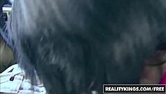 Jeny Snow Gives Street Blowjob To Peter Green In Fishnets