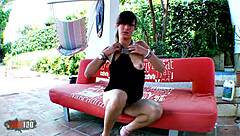 horny mature arab brunette samia christal strips on webcam, showing her pussy