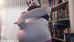 Snacking on tiramisu cake cute teen 18+ chubby tits belly