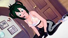 froppy is wet after exercise, wants to play with big cock in adult mha version