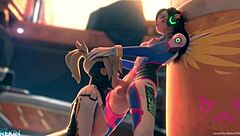 why is mercy deepthroating dva so hard