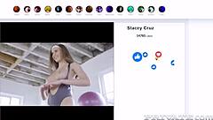 Fit babe Stacy Cruz blows and rides in doggystyle with small tits