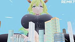 女巨人女仆施缩小魔法玩弄小人