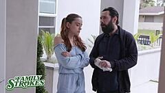 the father-in-law disciplines his stepdaughter lily glee with spanking and deepthroat before dicking her down hard