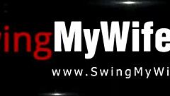 Bride in threesome with different man, cuckolding husband for fun