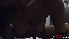 Thai teen girlfriend at hotel with big white boyfriend