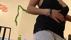 Anna Maria, mature Latina dominican milf in booty shorts.