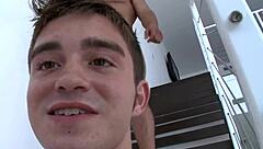 He sucks his first monster cock!