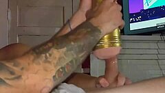 Wife masturbates then gets assfucked and filled by old amateur