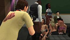In the classroom, a wild orgy unfolds in Sims 4 porn video