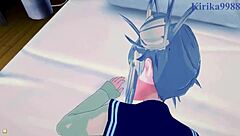 himiko toga and mirko have intense sex in my hero academia hentai