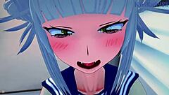 himiko toga and mirko have intense sex in my hero academia hentai