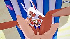 himiko toga and mirko have intense sex in my hero academia hentai