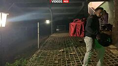 Young girl in towel seduces pizza guy for facial