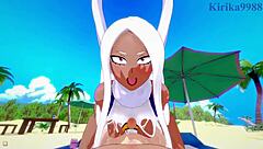 himiko toga and mirko have intense sex in my hero academia hentai