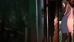 Young girl in towel seduces pizza guy for facial