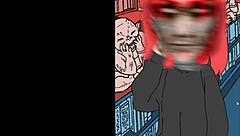 hey, check out this halloween cartoon in a strange house.