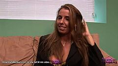 New milf secretary shows amazing tits in interview