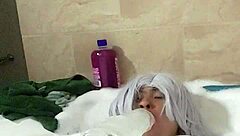 Cyno Enjoys Solo Bubble Bath in Cosplay Costume Part 2