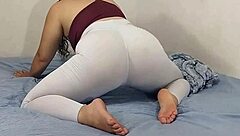 pov ripped yoga pants huge ass amateur girlfriend backshots. hardcore bent over shaved pussy homemade couple.