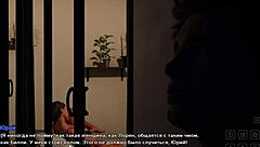 Redhead MILF with big ass and tits gives blowjob, bent over for creampie POV.