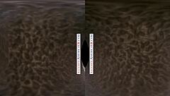 Redhead MILF with big ass and tits gives blowjob, bent over for creampie POV.