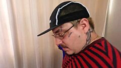 Redhead MILF with big ass and tits gives blowjob, bent over for creampie POV.