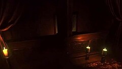 Redhead MILF with big ass and tits gives blowjob, bent over for creampie POV.