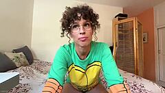 Redhead MILF with big ass and tits gives blowjob, bent over for creampie POV.