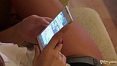 Redhead MILF with big ass and tits gives blowjob, bent over for creampie POV.