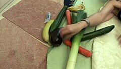 Redhead MILF with big ass and tits gives blowjob, bent over for creampie POV.