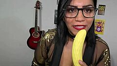 Redhead MILF with big ass and tits gives blowjob, bent over for creampie POV.