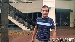 Redhead MILF with big ass and tits gives blowjob, bent over for creampie POV.