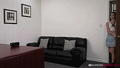 Redhead MILF with big ass and tits gives blowjob, bent over for creampie POV.