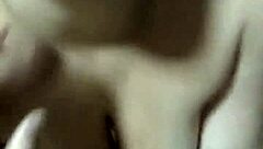 Redhead MILF with big ass and tits gives blowjob, bent over for creampie POV.