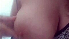 Redhead MILF with big ass and tits gives blowjob, bent over for creampie POV.