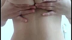 Redhead MILF with big ass and tits gives blowjob, bent over for creampie POV.