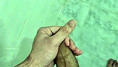 Redhead MILF with big ass and tits gives blowjob, bent over for creampie POV.