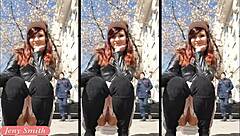 Jeny Smith Spins In Miniskirt Upskirt On Beach