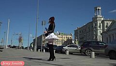 Jeny Smith Spins In Miniskirt Upskirt On Beach