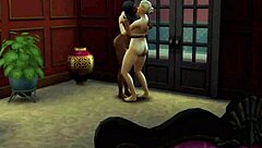 In Sims 4, Tammy explores her new tits in various scenarios