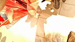 Italian Stepmom Flashes Super Hairy Pussy in Clothing Store Close-Up