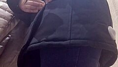 Italian Stepmom Flashes Super Hairy Pussy in Clothing Store Close-Up