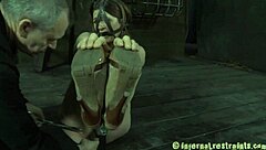 I am gagged and bound, enjoying a vibrator session