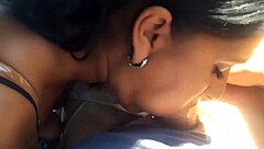 Brunette Hot Wife Sucks Huge Cock in Car During Wild Ride