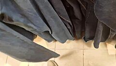 Italian Stepmom Flashes Super Hairy Pussy in Clothing Store Close-Up