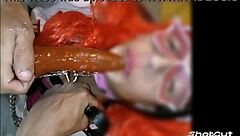 sissy mariona sucking big dildos like a pro 😈