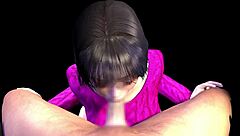 3D Anime Suggests The Family's Older Sister In Clothed Blowjob Action