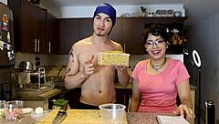 Pasta in 2 minutes then blowjob with Henry and Veronika.