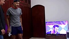 Fucking the sexy ladyboy on the street bareback